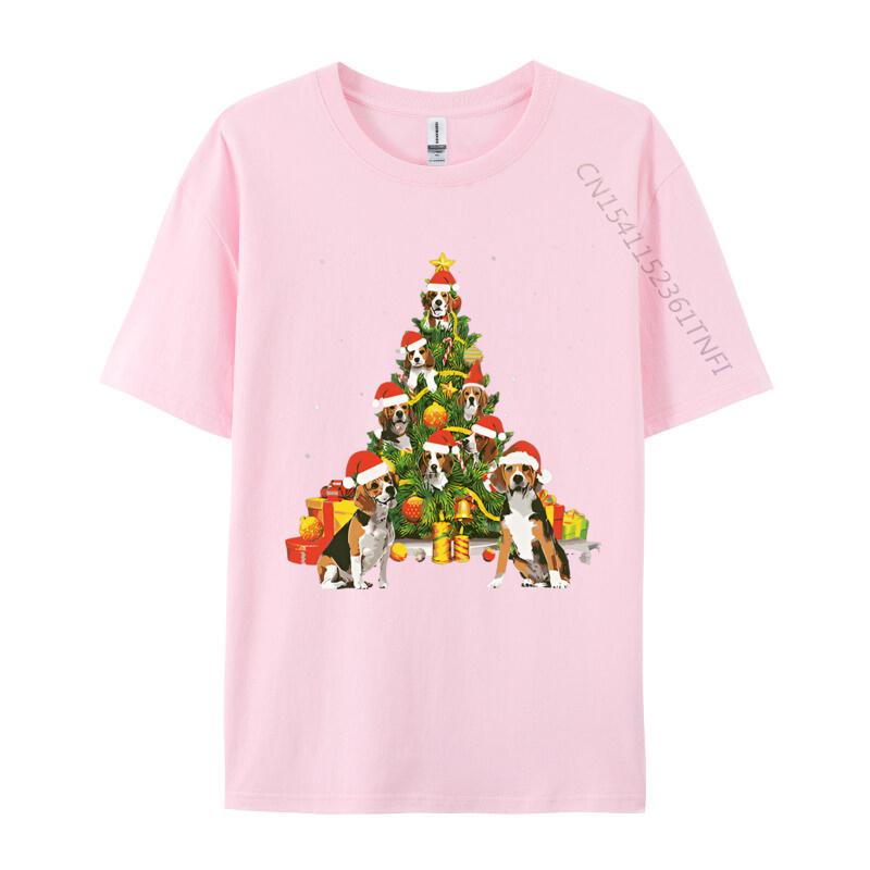 Mens Tshirt Beagle Dog Lover Matching Santa Beagle Tshirt Breathable Top Texture Fabric Leisure Tshirt