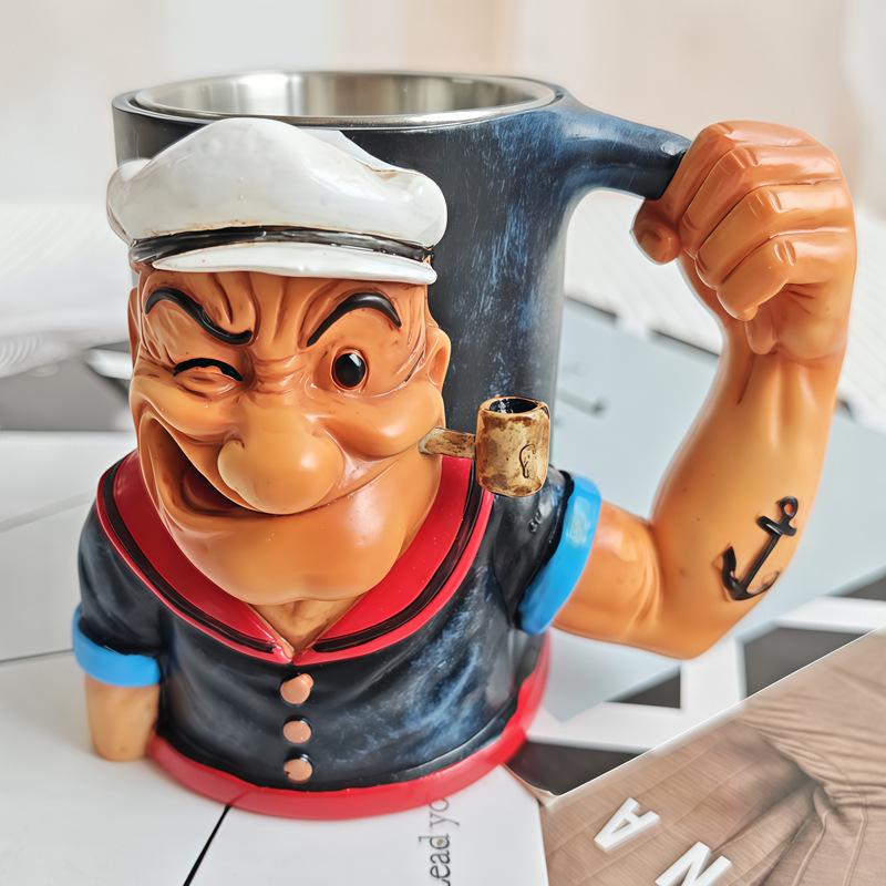 Cross New 3D Popeye Strong Sailor Mug - Unique Home Coffee Cup Gift Ornament