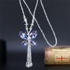 Fashion Crystal Beaded Tassel Pendant Necklace Long Sweater Butterfly Chain Women Jewelry Gift
