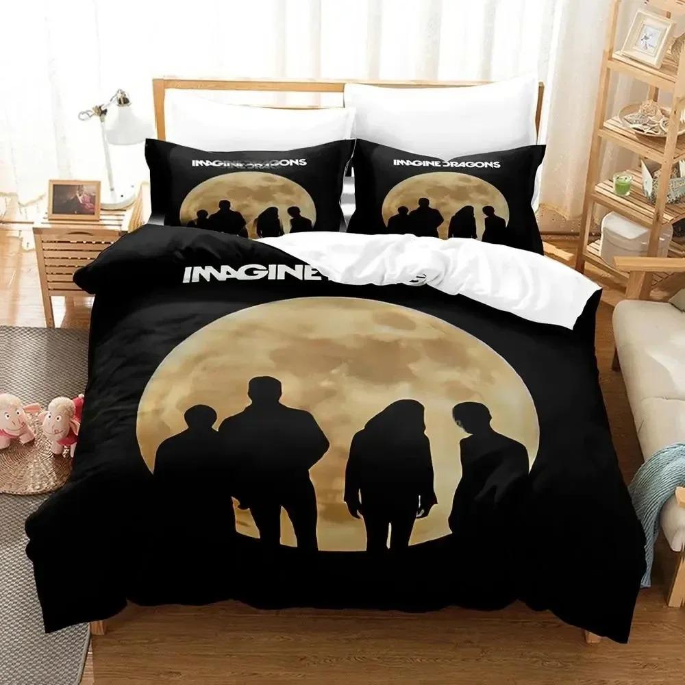 3D Print Imagine Dragons Album Cover Bedding Set Duvet Cover Bed Set Quilt Cover Pillowcase Comforter King Queen Size Boys Adult