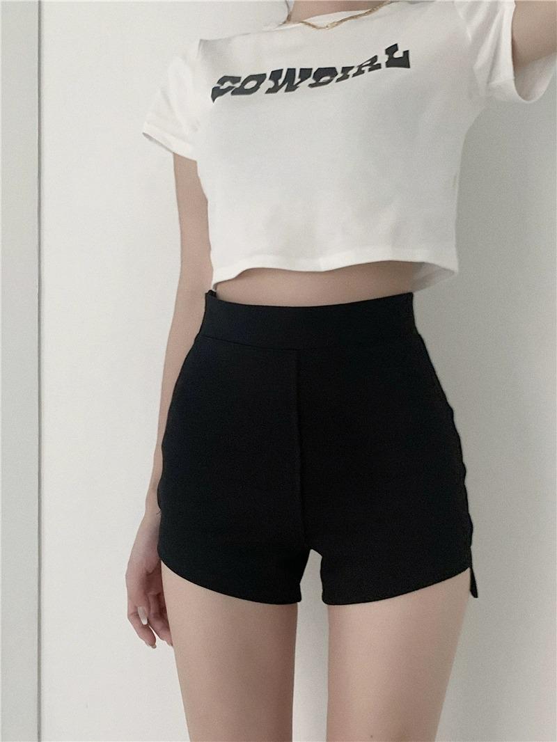 2026 Spicy Girl Black High-Waisted Slimming Stretch Shorts: Women s Versatile, Hip-Hugging, Casual, and Stylish Hot Pants L