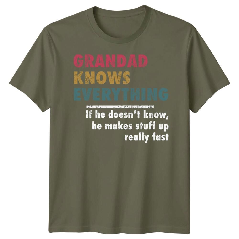 Unisex Grandad Knows Everything Funny Fathers Day Tshirt Tee Best Dad Ever Papafd