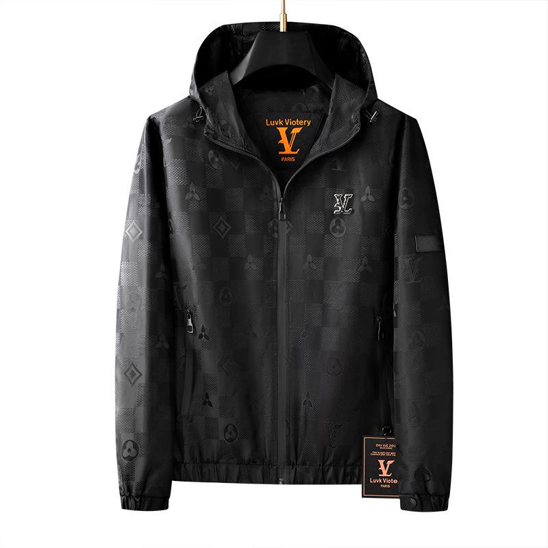 2026 Trendy European Men's Jacquard Hooded Jacket - Dark Pattern Casual Coat