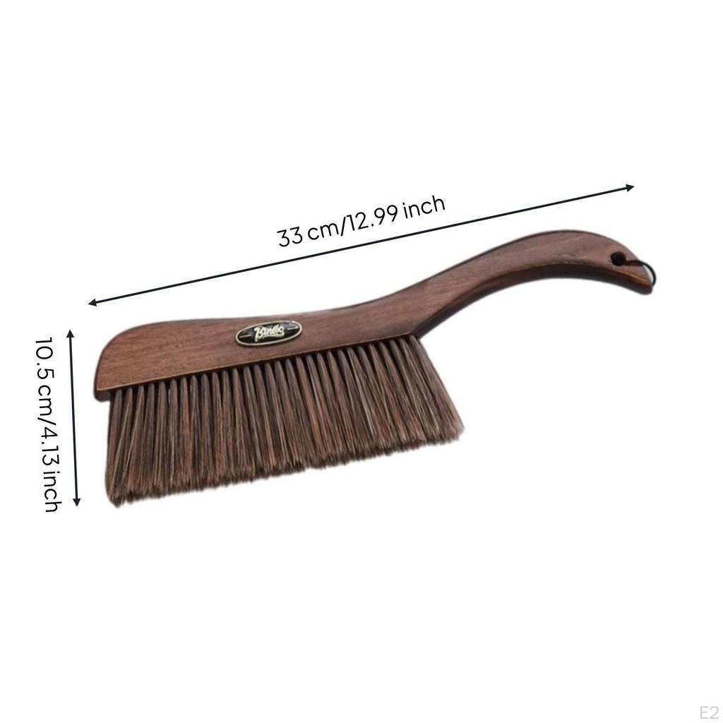 Coffee Bar Cleaning Brush Wooden Espresso Machine with Hanging Loop Curved for Baristas,