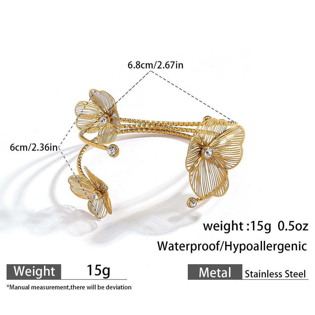 European & American Ocean Style Stainless Steel Bracelet with Starfish, Seashell, Coral Flowers, and Natural Stone Bangle Hand Jewelry.