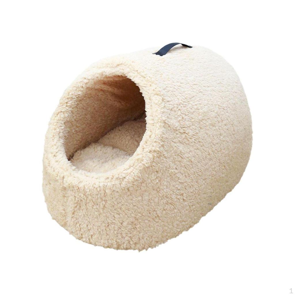 Cat Cave Bed, Lamb Fleece Pet Machine cleanable, Indoor, Winter Warm White 50*38*30cm