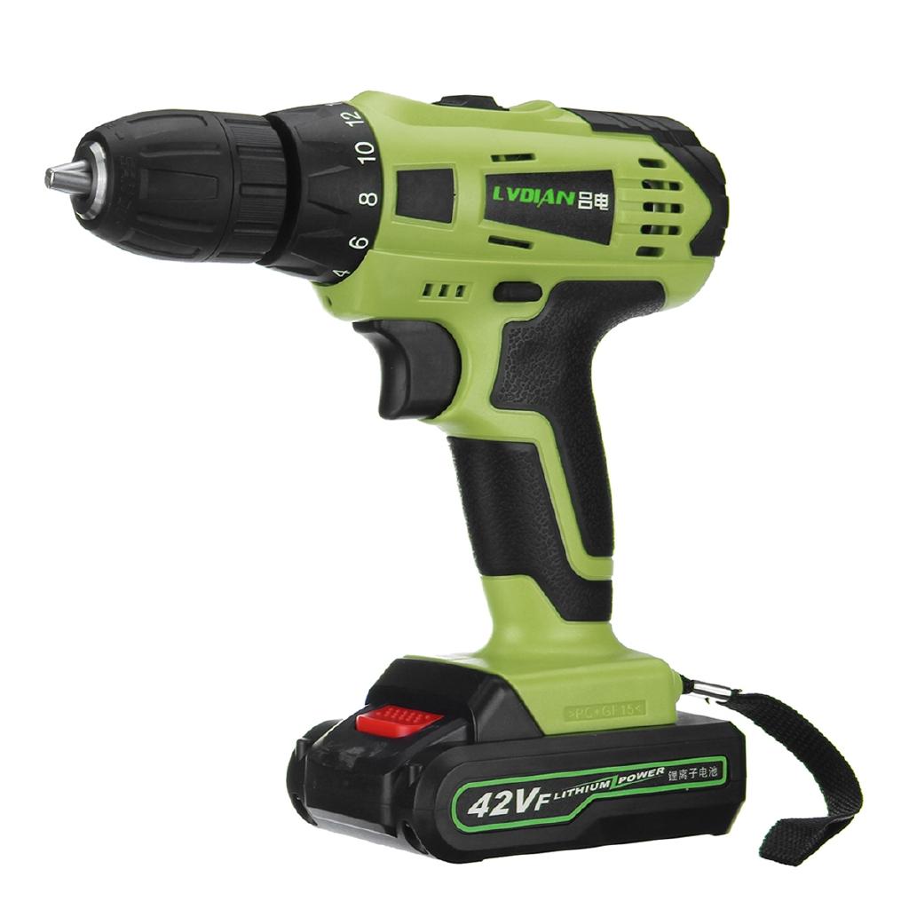 42V Cordless Rechargeable 7500mAh Battery Electric Drill Impact Wrench 2 Speed Screwdriver