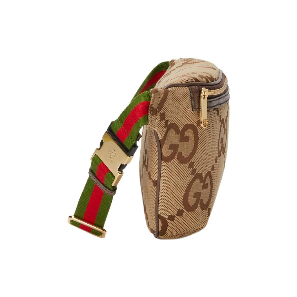 Gucci Modetrend Altes Blumenlogo Rot Grün Gurt Reißverschluss Leinwand Crossbody Umhängetasche Hüfttasche Herrentaschen Braun 696031-UKMDG-2570