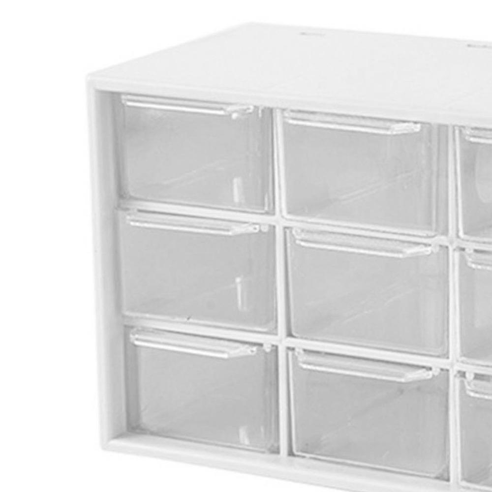 White Desktop Organizers Nine Square Grid Storage Case Desk Organization Box  Office Use