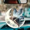 Automobile Pendant 2D Acrylic Colorful Moon Fairy Charm Car Decoration Lightweight Vehicle Hanging Ornament