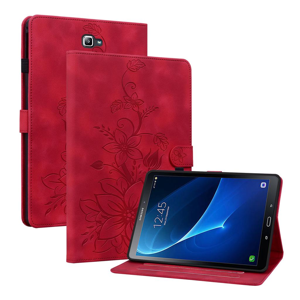 Für Samsung Galaxy Tab A 10.1 (2016) (T580,T585,P580,P585).Tablet-Hülle aus PU-Leder mit exquisitem floralem Prägedesign