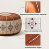 PU-Leder Ottoman Hocker Boho-Muster Runder Hockerbezug Neuer Hockerbezug Wohnzimmer