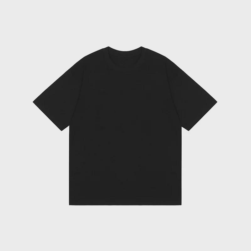 Unisex 220g Pure Cotton Pullover T-Shirt - Round Neck, Short-Sleeve, Versatile Loose Fit for Summer 2025.