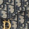 Dior Classic Oblique Embroidered Flap Slim Leather Card Holder Women Accessories Denim-Blue S5610CTZQ_M928