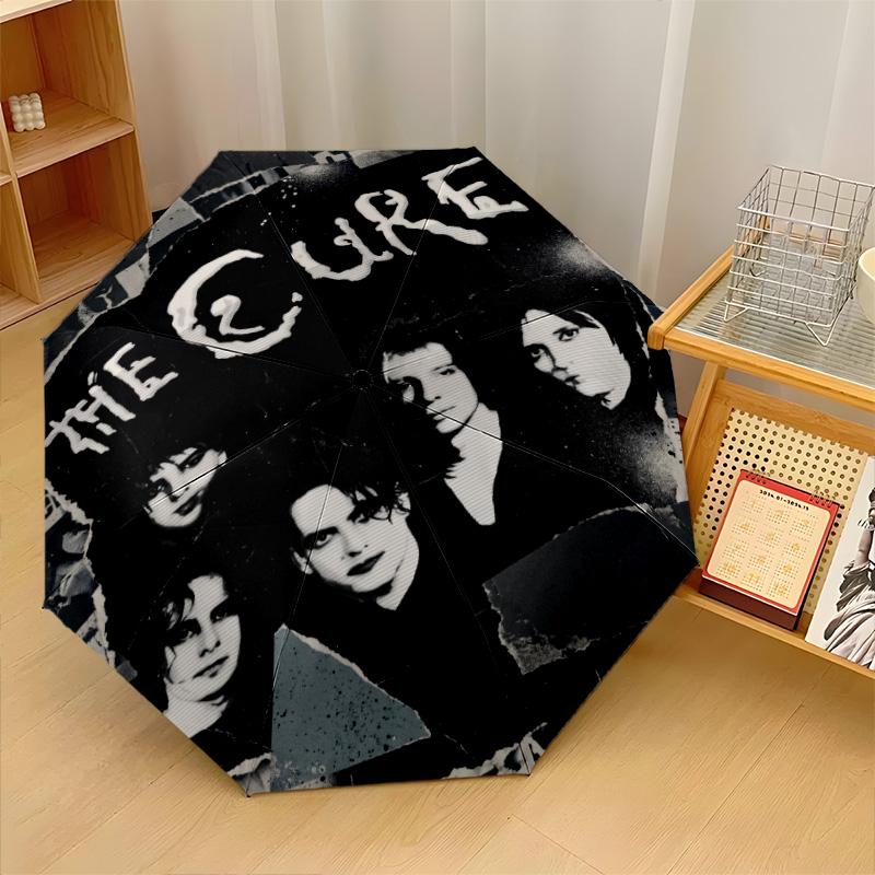 The Cure Print 8?Ribs Automatic Umbrella Wind Resistant Lightweight Folding Umbrella For Outdoor Travel