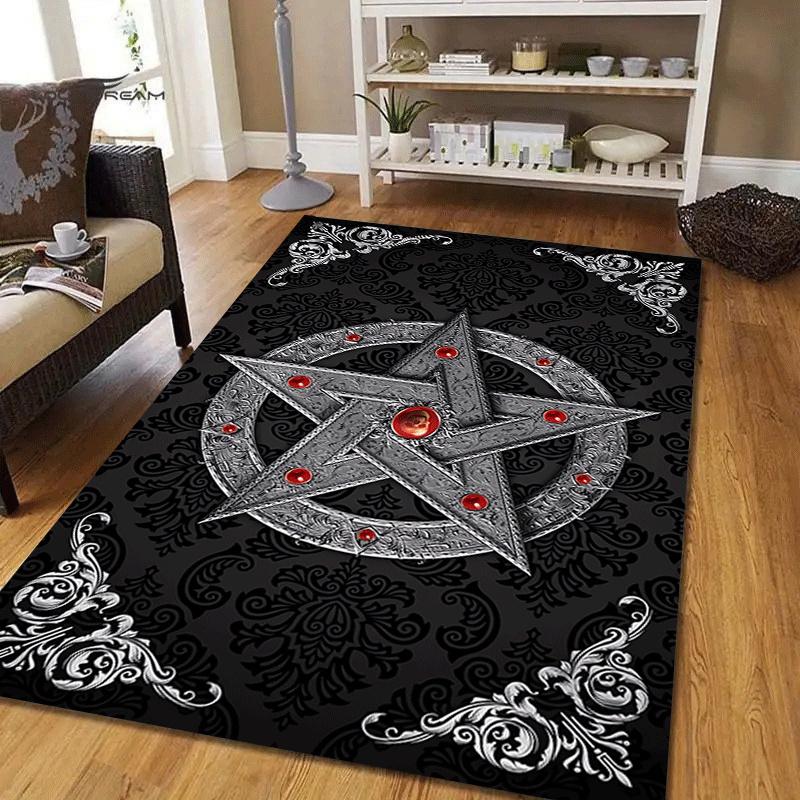 1pc Mysterious Pentagram Print, Design Indoor Area Rug - Soft, Anti-Slip, and Durable Gaming Room Decor for Bedroom, Living Room