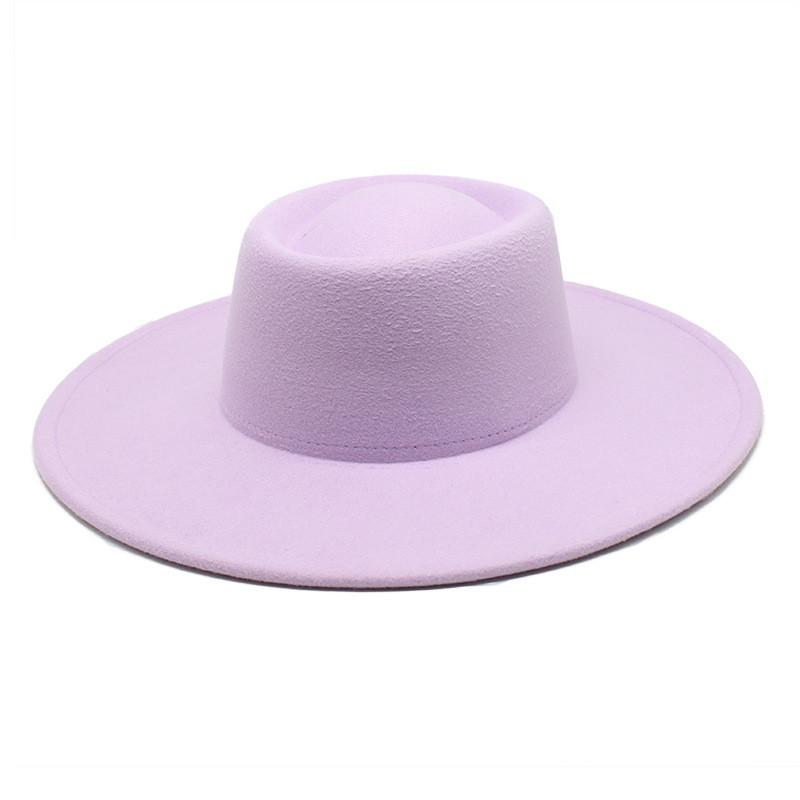 Woolen Fedora Hat Unisex With Large Brim And Satin Texture For Spring And Fall Wear