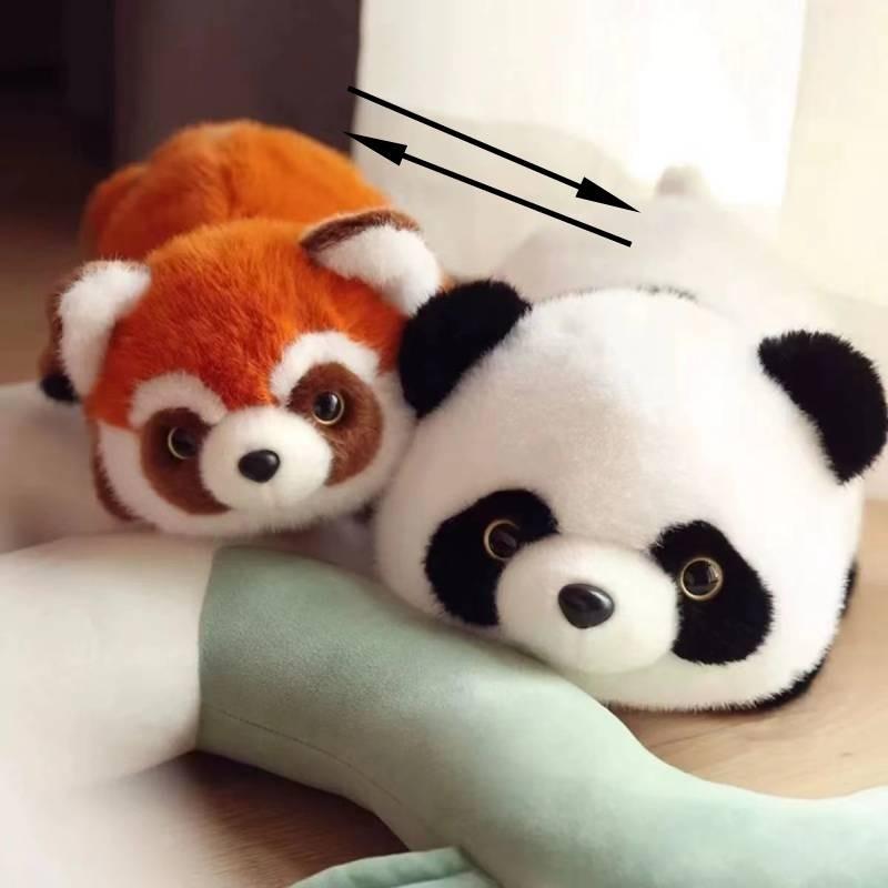 Panda Transforming Flip Into Raccoon Plush Toy Cute Fun Double Sided Gift Kids