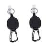 2PCS Retractable Keychain Lost Proof High Elasticity Steel Cable Backpack Key Retractor For Outdoor Hiking Black