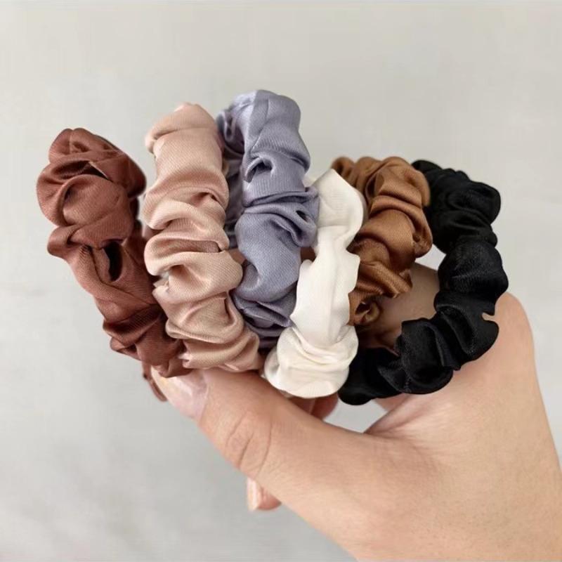 Advanced and Elegant, Minimalist Simulation Silk Hair Loop, Versatile, High-end Tie Hair Rope, High Ponytail Leather Band.
