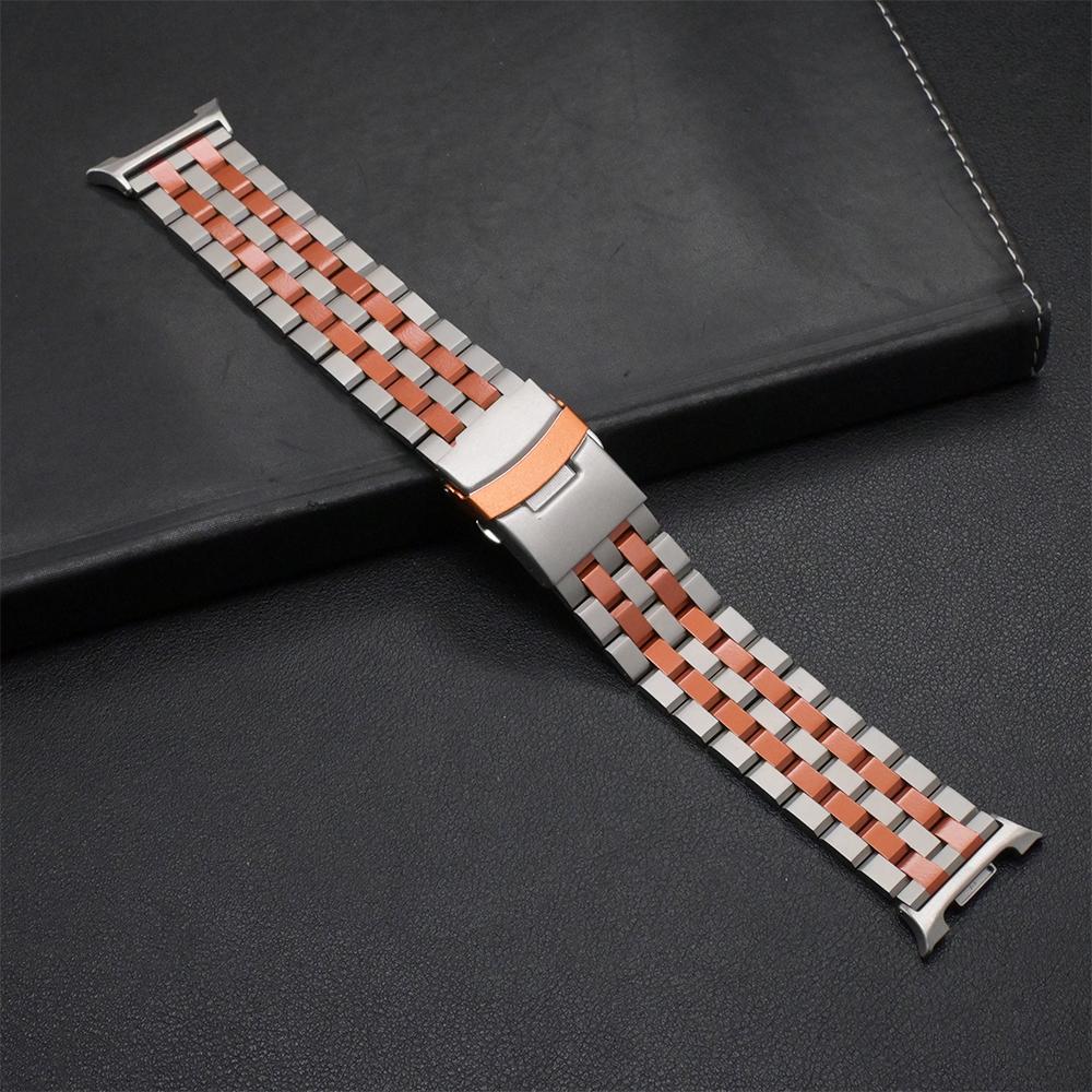 No Gaps Stainless Steel Bracelet for Samsung Galaxy Watch 8Classic 46mm Titanium Orange Band for GALAXY 8 40mm 44mm Luxury Strap
