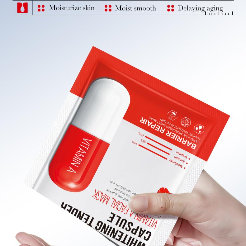 Vitamin A Antioxidant Brightening Capsule Mask, Hydrating and Moisturizing Delicate Skin Rejuvenation Moisturizing and Moisturizing Mask