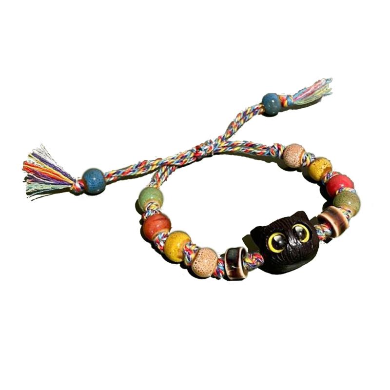 

Big-Eyed Cat Beaded Bracelets Female Luxury Niche Exquisite High-grade Girlfriends Couple Adjustable Fashion Jewelry 1
