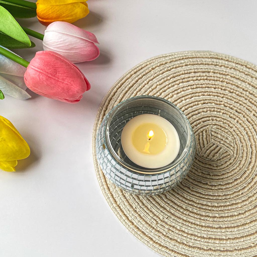 Round Ball Votive Candle Holder Mirrored Ball Tealights Candle Jar for Wedding Birthday Party Table Centerpieces Decors