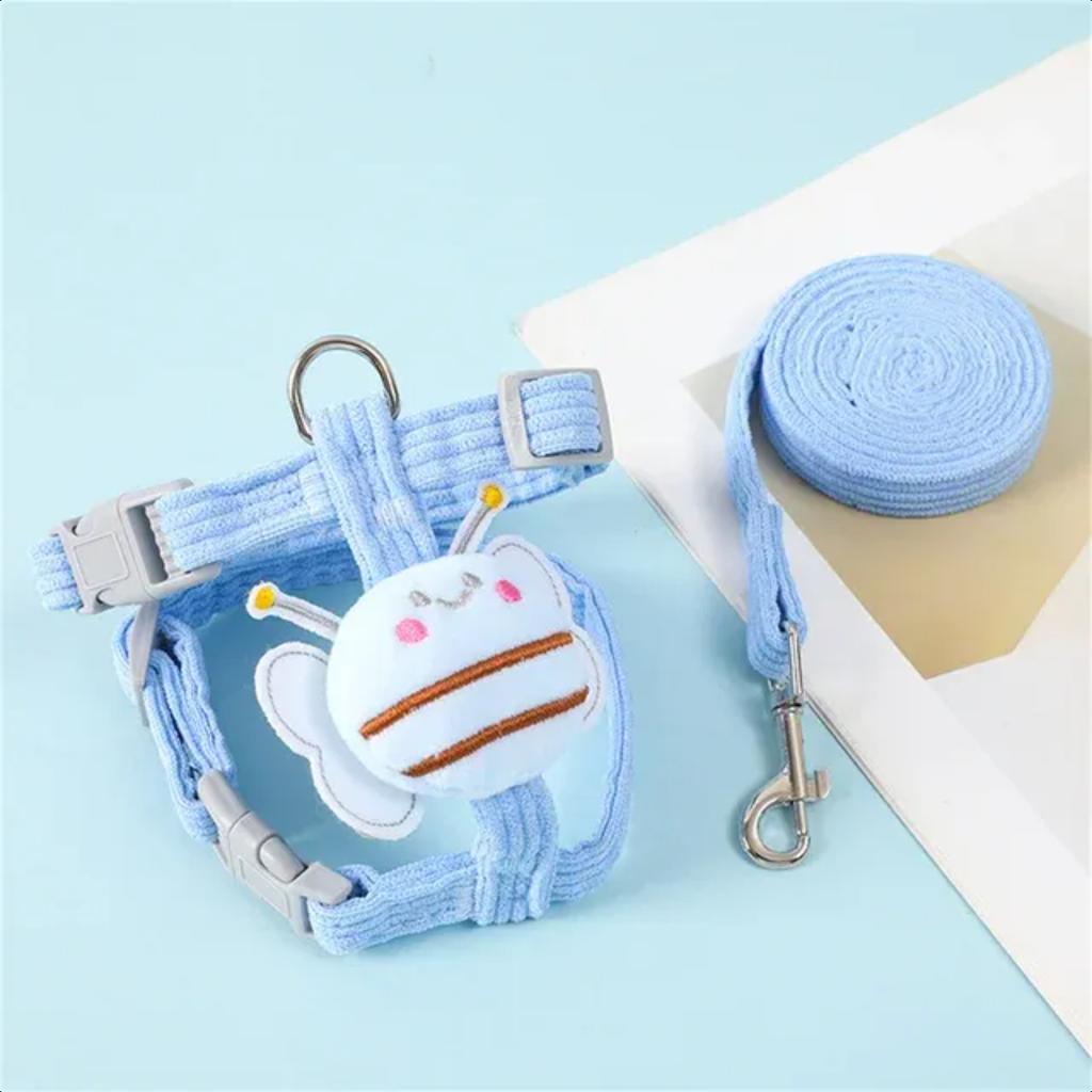 New Ultimate Top-rated Durable Comfortable Antilost Bee-Shaped Pet Harness Set for Puppy Dog Cat. Premium Soft Supplies Ensure P