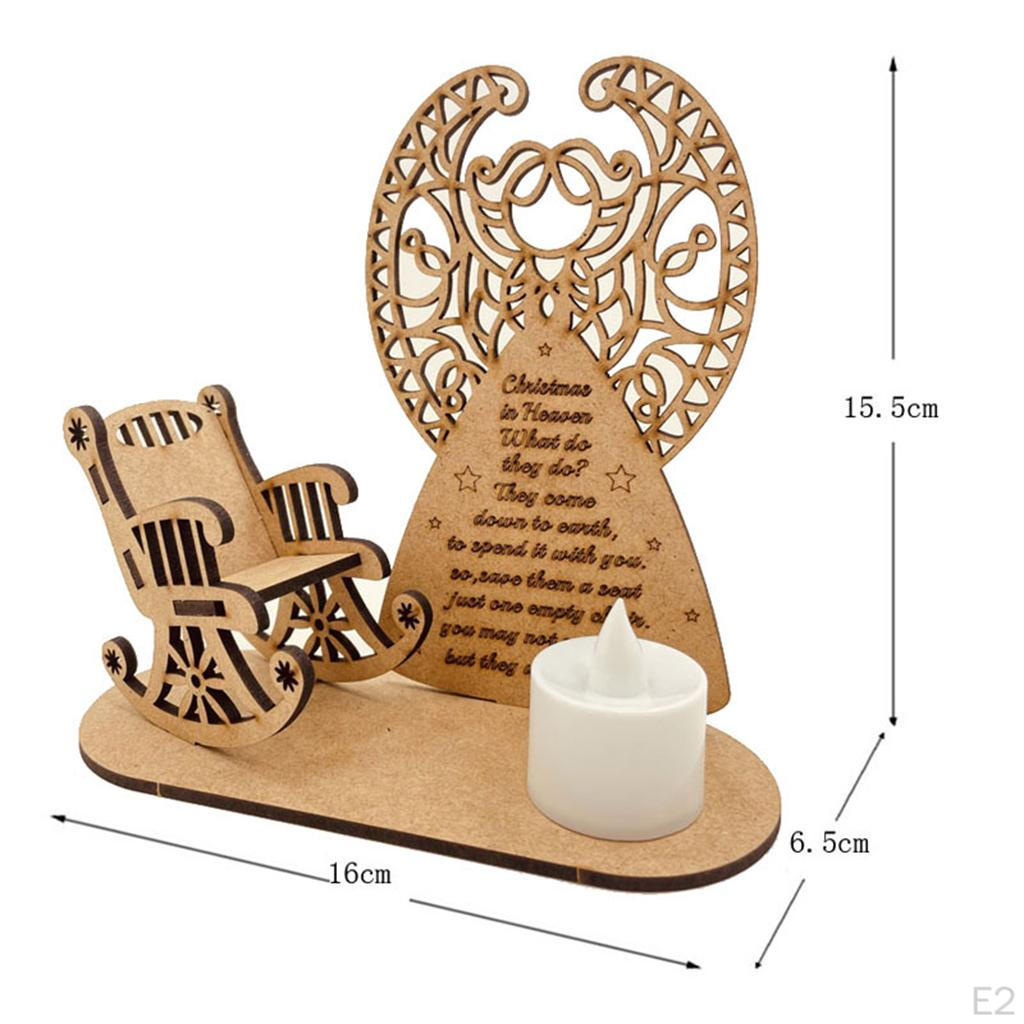 in Heaven, Remembrance Candle Ornament, Wood Rocking for Loss of Loved Tealight Decoration