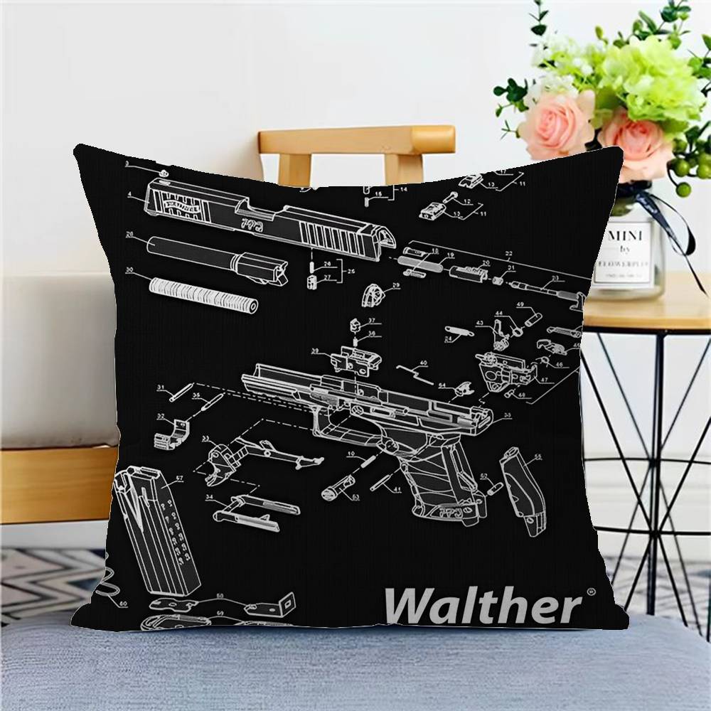 Black Ar 15 Ak47 Gun Cushion Cover Polyester Sofa Cushions Decorative Throw Pillows Home Decoration Pillowcover