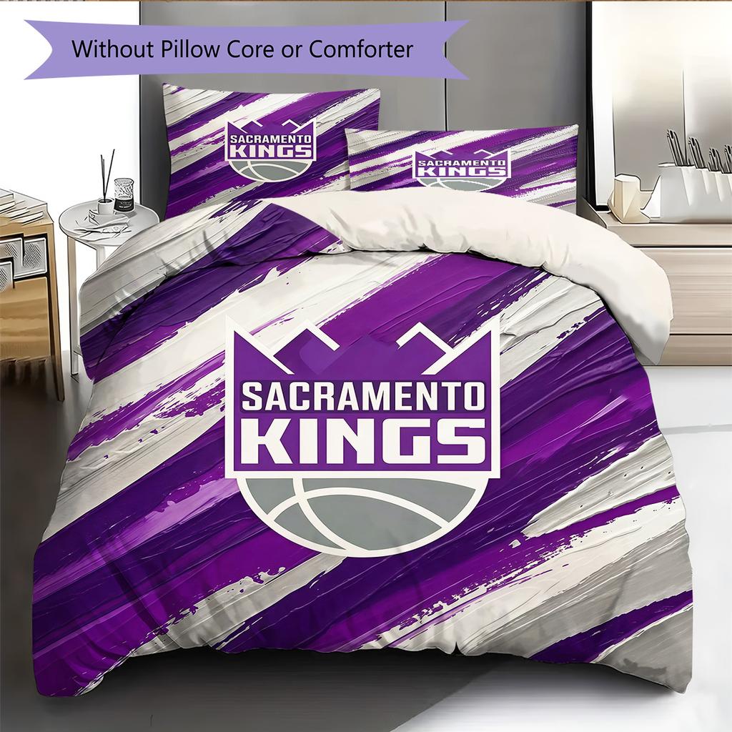 Sacramento Kings Pattern Bedding Quilt Set Home Decoration Gift (1 * duvet cover + 2 * pillowcase without core)