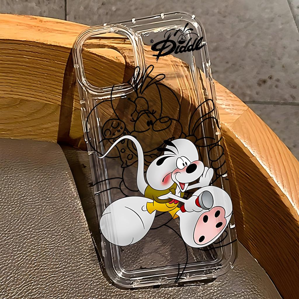 Cartoon D-Diddls Phone Case for iPhone 17 16e 16 15 14 13 12 11 Pro Max 7 8 Plus X XR XSMax Airbag Anti Fall Clear