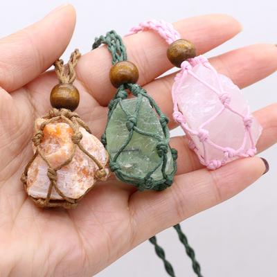 Kadın Kolye Doğal Orijinal Taş Net Paket Düzensiz Kolye örgülü halat takılar Unisex Aşk Romantik Hediye Zinciri 50 CM