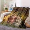 Vintage Afternoon Tea Oil Painting Print Flannel Blanket Soft, Cozy Throw with Elegant 19th-Century Women Illustration