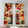 2pcs 2D flat printing Christmas Scene Curtains Christmas Snowmen Holiday Gifts_a Digital Printed Polyester Drapes Spring Perfect