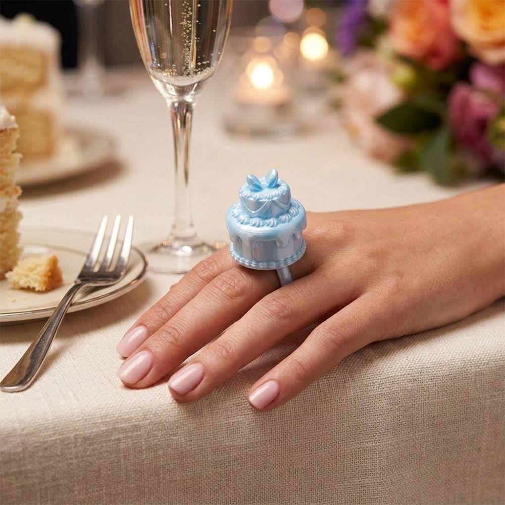 Plastic Cake Ring Candle Holder Silk Finish Birthday Cake Ring Topper Anniversary