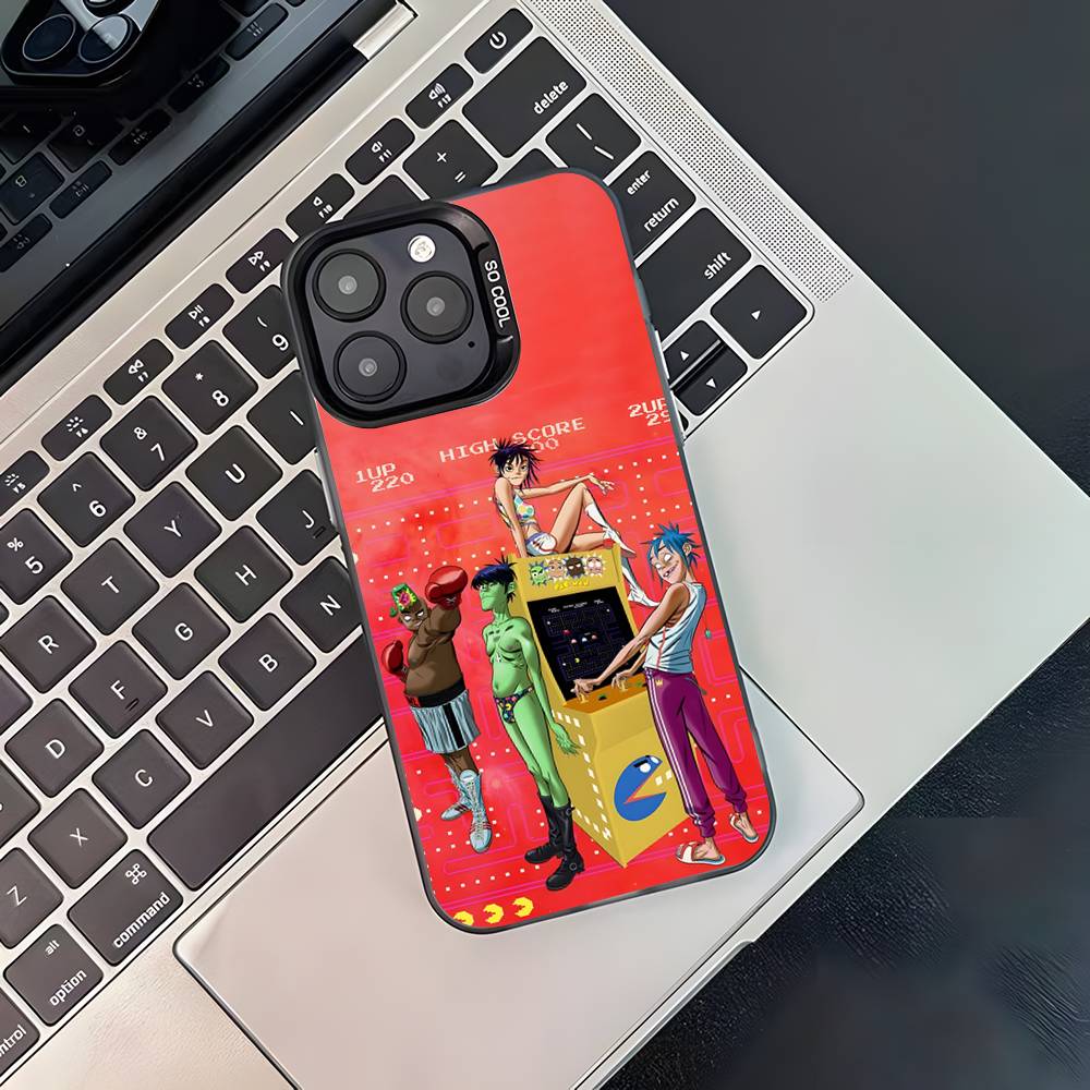 G-Gorillaz Rocková Kapela Kreslený Kryt na Telefon Pro iPhone 17,16,15,14,13,12,11,Pro,XS,Max,Plus,Mini,SE4,E Černý Matný Nárazuvzdorný Kryt