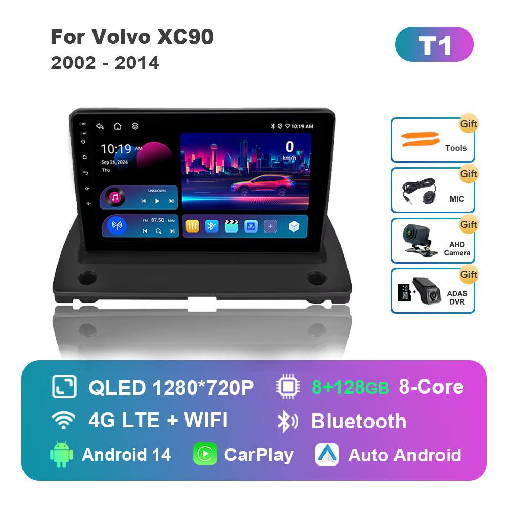 Bluetooth WiFi GPS Navigation Android 14 System for Volvo XC90 2002 - 2014 IPS Touch Screen Car Radio Multimedia player 4G