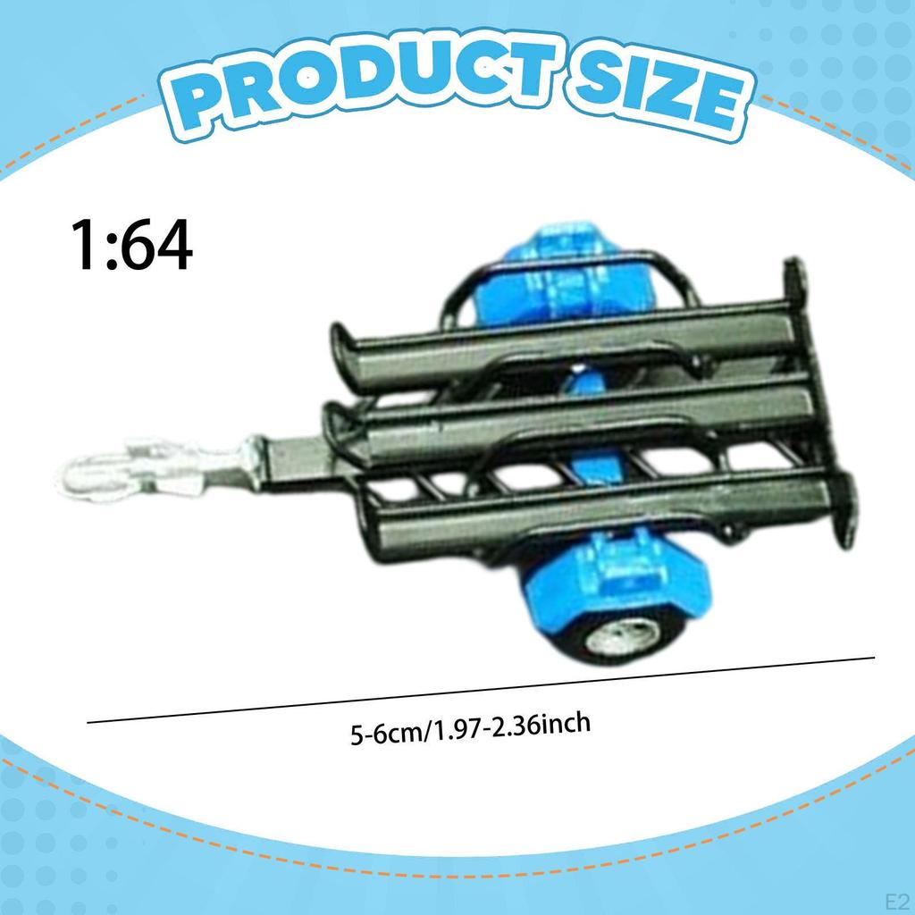 1/64 Motorcycle Trailer Miniature Parts Mini Toy Simulation Upgrade for Travel Car Pickup Truck