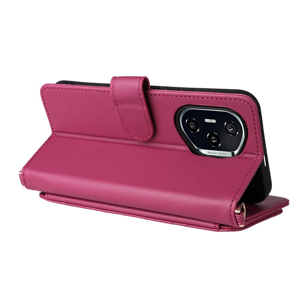 Для Honor 400 5G (Глобальний) Шкіряний чохол-гаманець із ремінцем на плече/зап'ястя, підставка для телефону