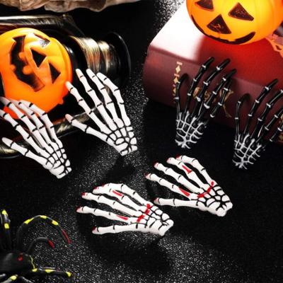 Halloween Skelett Hände Knochen Klaue Haar Clip für Frauen Mädchen Zubehör Kunststoff Metall Schädel Horror Zombie Punk Rock Haarnadeln
