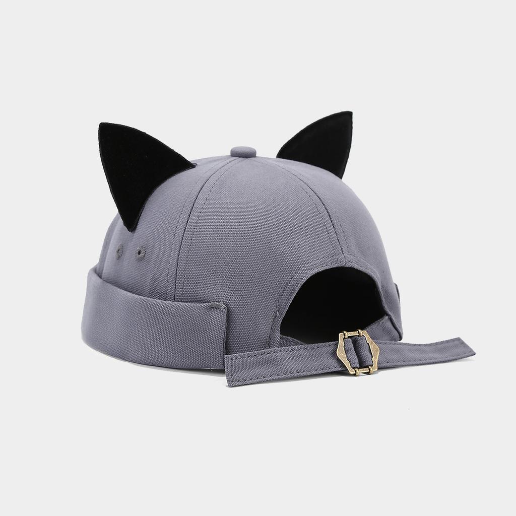 New Japanese Style, Cute and Versatile, Cat's Ears (Steamed Cat-ear Shaped Bread), Melon Skin Hat, Female, Korean Version In Summer, Cornice Free