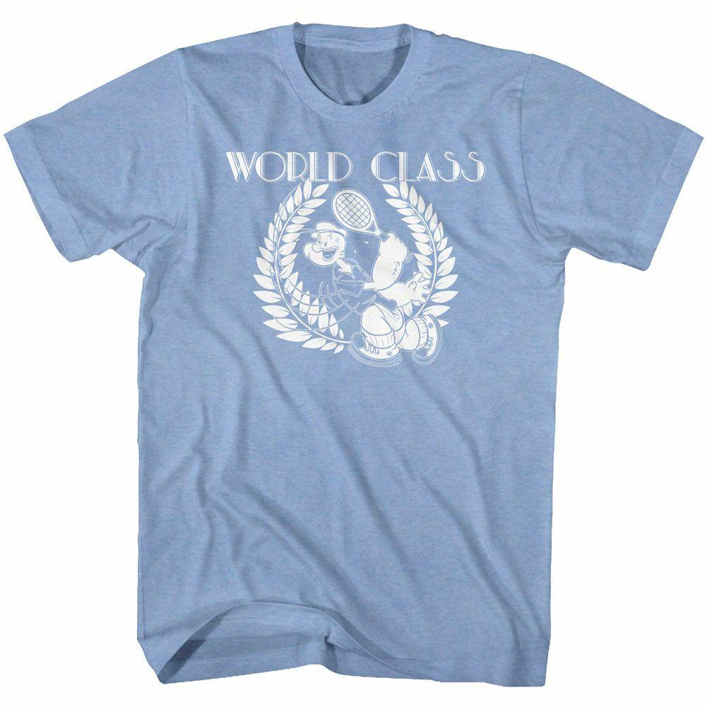 Popeye World Class Light Blue Heather Adult T-Shirt XXL