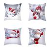 Vibrant 18" Christmas Cushion Cover With Adorable Snowman Santa Claus Design For Home Aesthetics