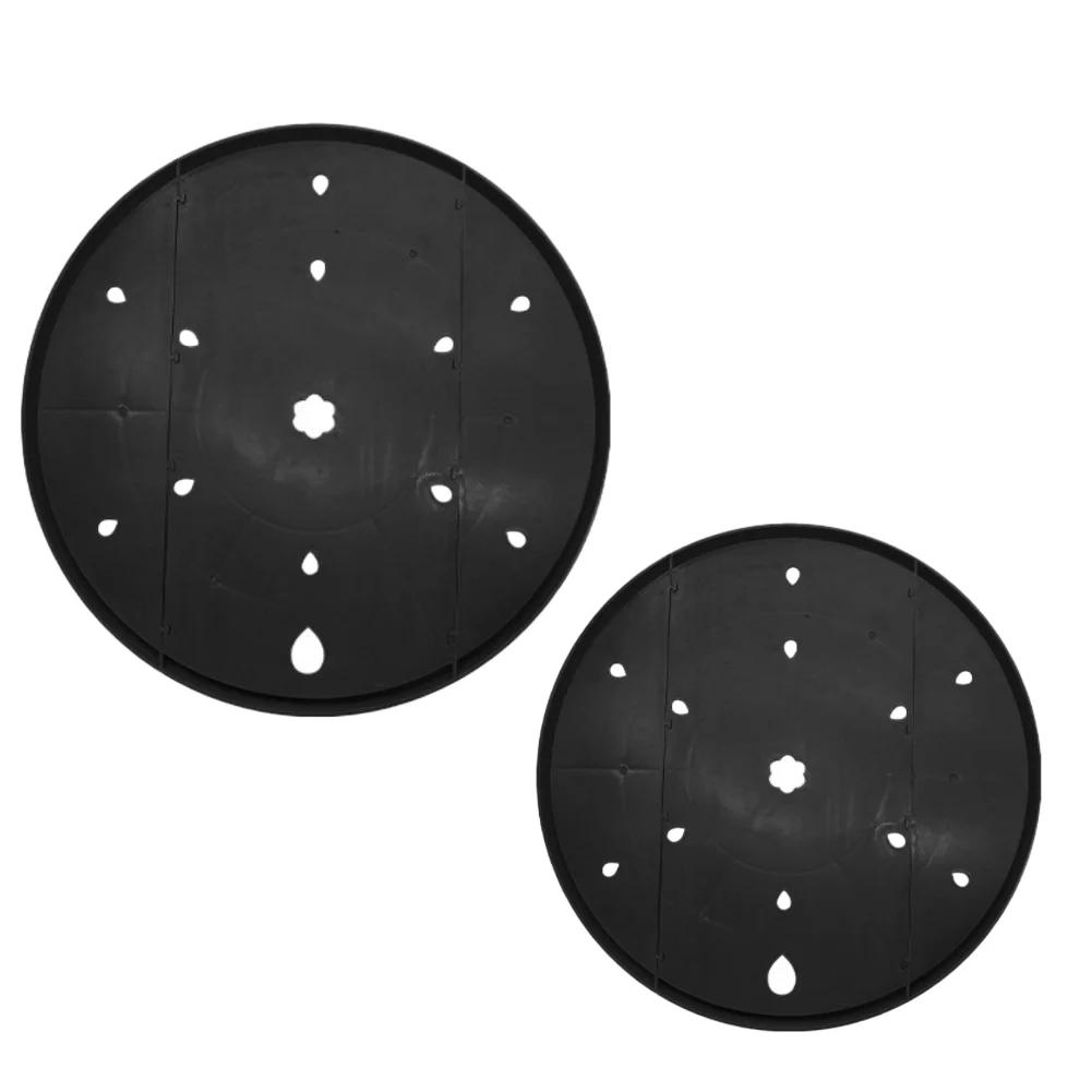 Removable Flower Pot Drainage Liners Set - Large & Small Black Orange Plastic Trays For Healthy Plant Growth