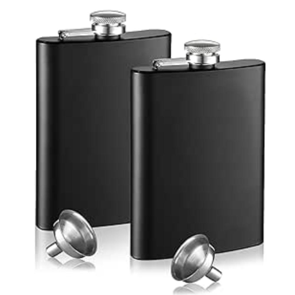 

Портативная фляга 8 унций для мужчин и женщин, 2 штуки фляг из нержавеющей стали с воронкой, черная герметичная фляга для питья Pack of 2 чёрный
