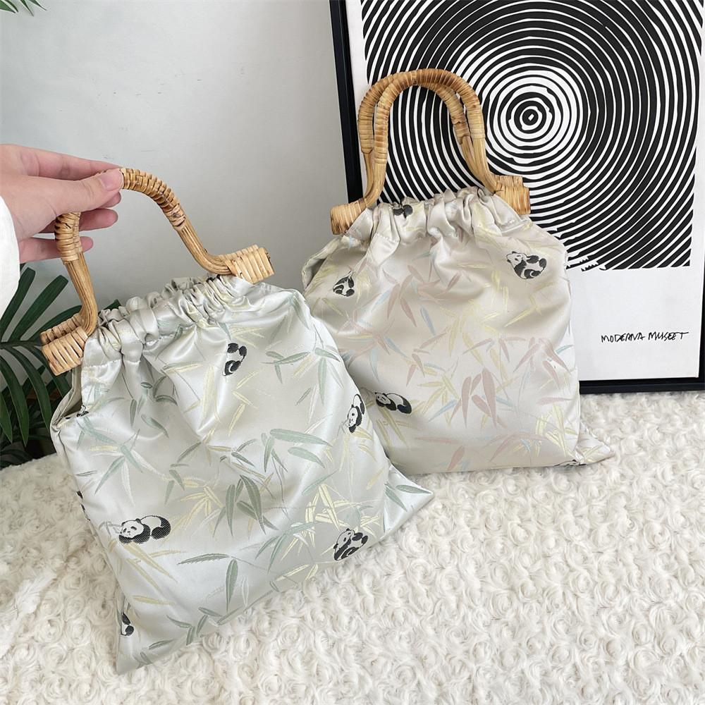 And Chic Soft Panda Leaf Tote Bag In Pink And Green For Fashionable Outings Casual