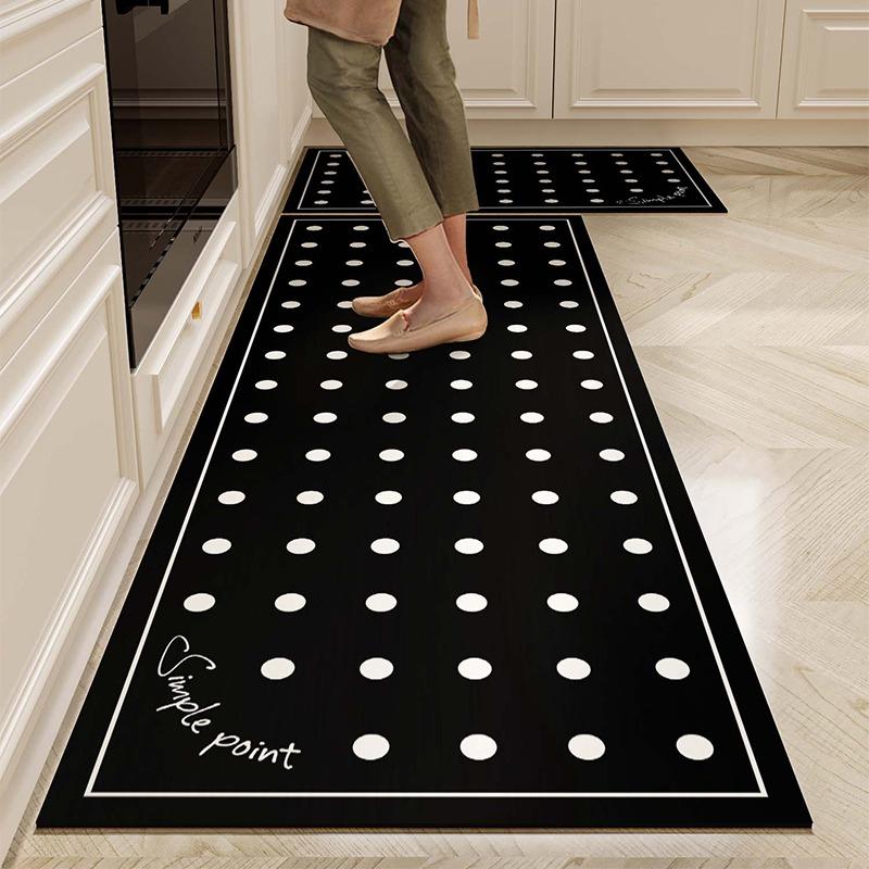 

Кухонный водонепроницаемый ковер ПВХ кожаный коврик для пола Длинные ковры Нескользящие коврики для ног Бежевый Минималистичный стиль Домашний декор Ковер 1pc 50x80cm