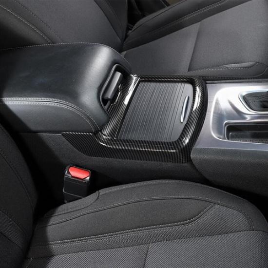 Car Front Cup Holder Cover Trim For Dodge Charger 11-23 Accessories Carbon Fiber